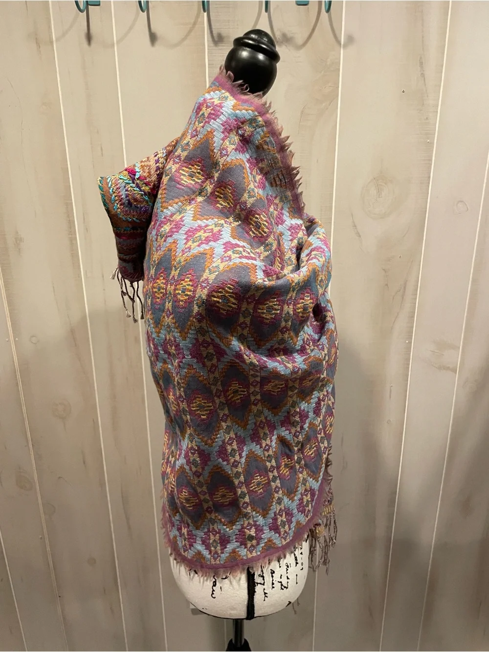 Cute Anthropologie wool blend NWT oversized chevron woven wrap scarf